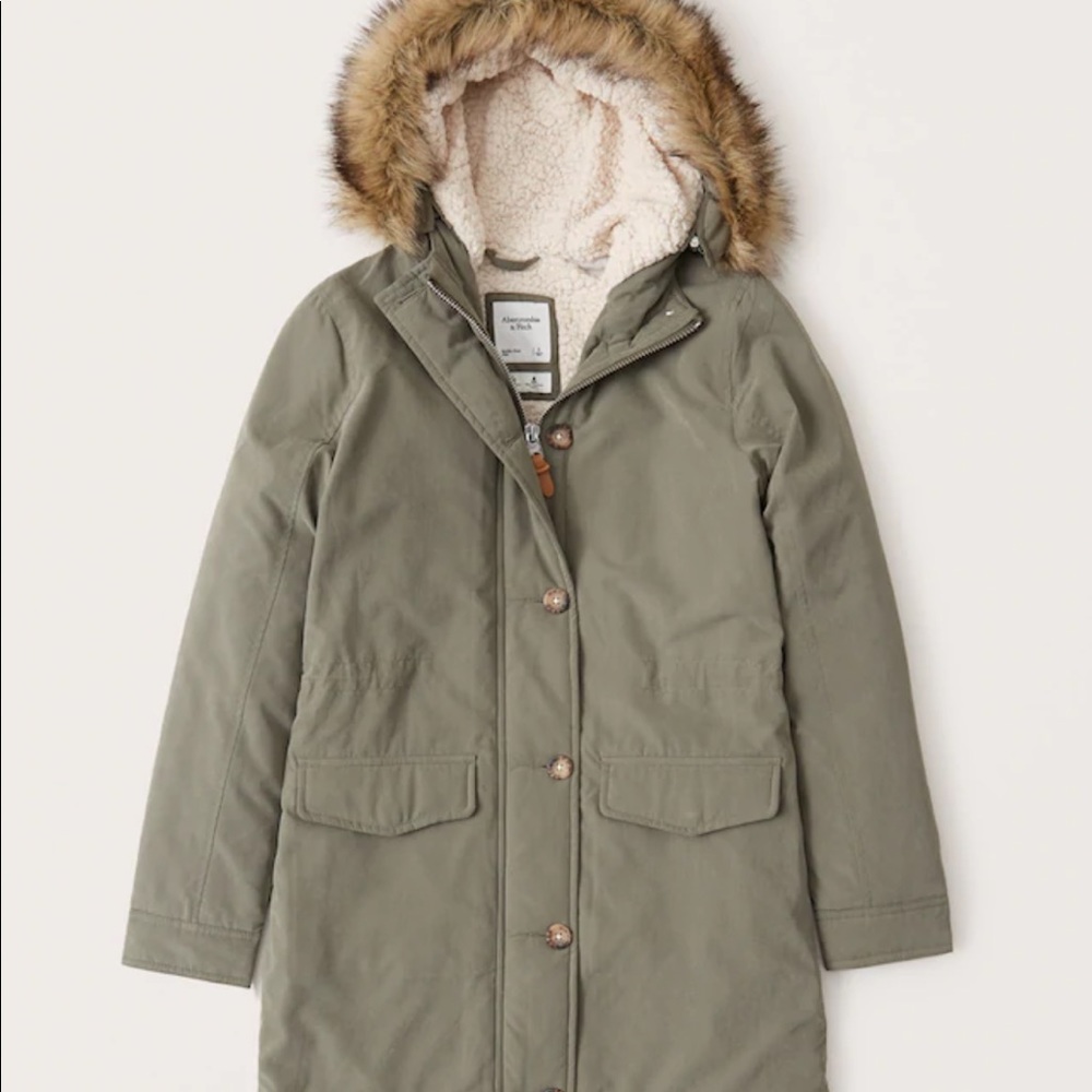 Abercrombie Sherpa lined jacket military parka